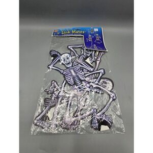 VTG 90s Beistle Bag-O-Bones Skeletons Link-Mates Interlocking Halloween 16" NOS‎